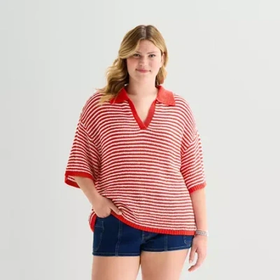 Forever 21 Womens Juniors Plus Polo Shirt In Multi