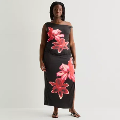 Forever 21 Womens Juniors Plus Short Sleeve Bodycon Dress In Black