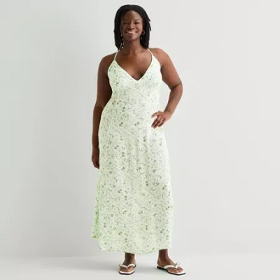 Forever 21 Womens Juniors Plus Sleeveless Maxi Dress In White