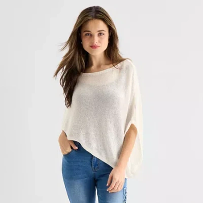 Forever 21 Womens Juniors Poncho In White