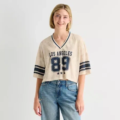 Forever 21 Womens Juniors Short Sleeve Jersey In Neutral