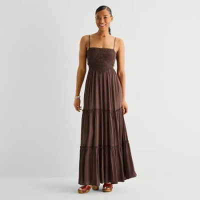 Forever 21 Womens Juniors Sleeveless Maxi Dress In Brown