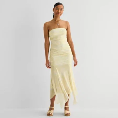 Forever 21 Womens Juniors Sleeveless Maxi Dress In Yellow