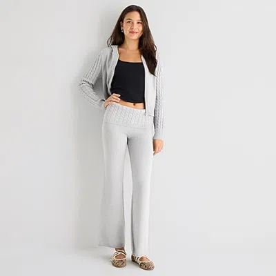Forever 21 Womens Juniors Straight Mid Rise Pull-on Pant In Gray
