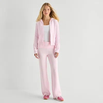 Forever 21 Womens Juniors Straight Mid Rise Pull-on Pant In Pink