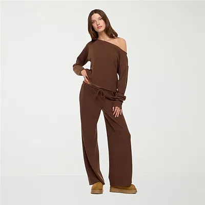 Forever 21 Womens Juniors Wide Leg High Rise Pull-on Pant In Brown