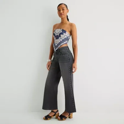 Forever 21 Womens Juniors Wide Leg Jean In Black