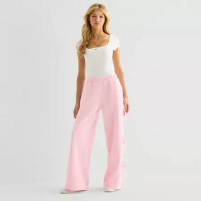 Forever 21 Womens Juniors Wide Leg Pull-on Pant In Pink