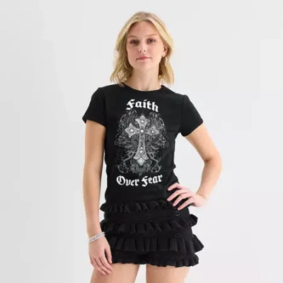 Forever 21 Womens Short Sleeve Graphic T-shirt In Black