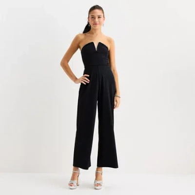 Forever 21 Womens Sweetheart Neck Sleeveless Juniors Jumpsuit In Black