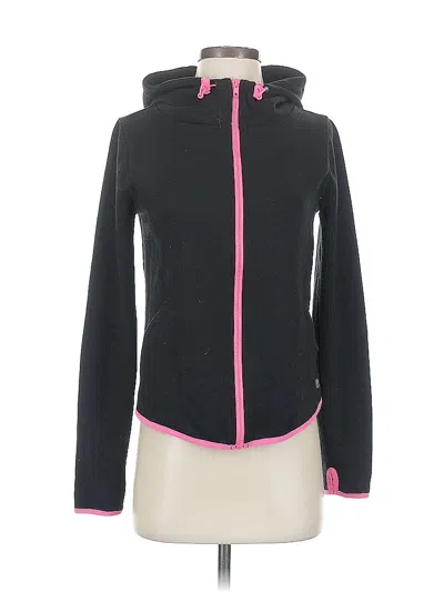 Pre-owned Forever 21 Zip Up Hoodie In Black