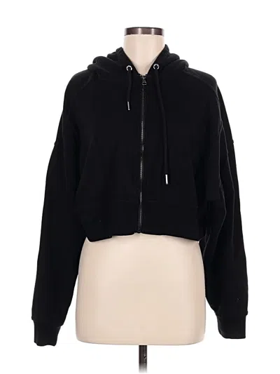 Pre-owned Forever 21 Zip Up Hoodie In Black