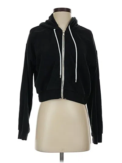 Pre-owned Forever 21 Zip Up Hoodie In Black