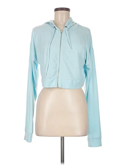 Pre-owned Forever 21 Zip Up Hoodie In Blue