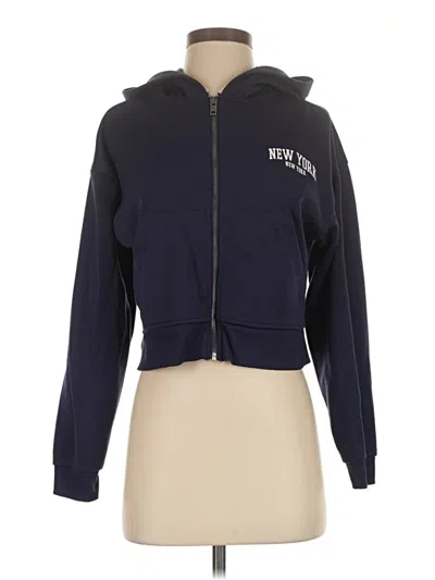 Pre-owned Forever 21 Zip Up Hoodie In Blue