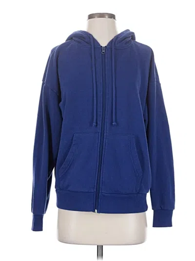 Pre-owned Forever 21 Zip Up Hoodie In Blue