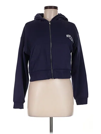 Pre-owned Forever 21 Zip Up Hoodie In Blue