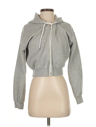 Pre-owned Forever 21 Zip Up Hoodie In Gray
