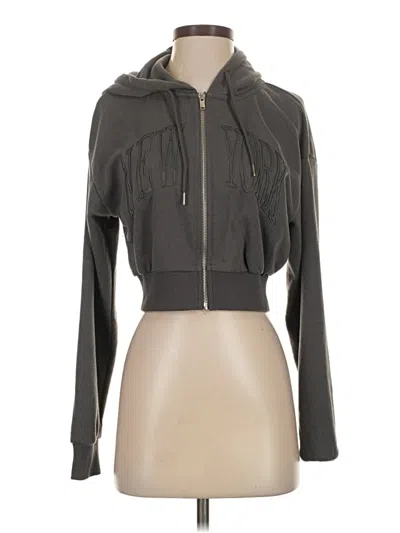 Pre-owned Forever 21 Zip Up Hoodie In Gray