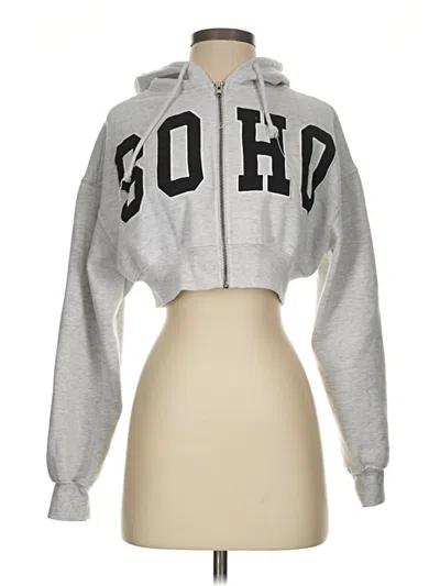 Pre-owned Forever 21 Zip Up Hoodie In Gray