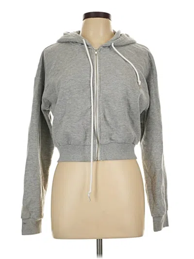 Pre-owned Forever 21 Zip Up Hoodie In Gray