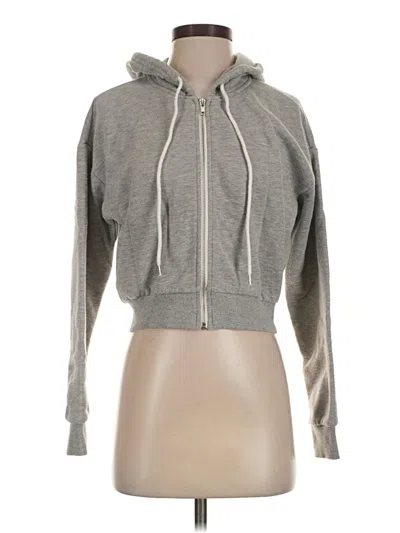 Pre-owned Forever 21 Zip Up Hoodie In Gray