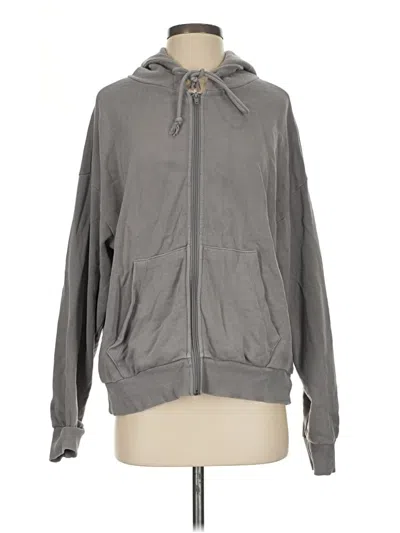 Pre-owned Forever 21 Zip Up Hoodie In Gray