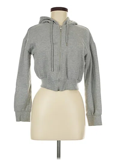 Pre-owned Forever 21 Zip Up Hoodie In Gray