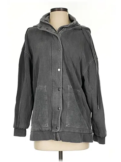 Pre-owned Forever 21 Zip Up Hoodie In Gray