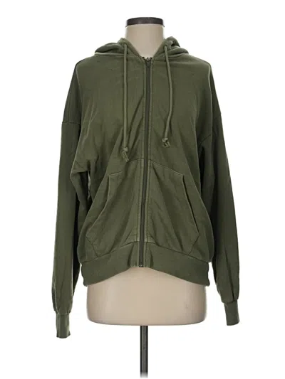 Pre-owned Forever 21 Zip Up Hoodie In Green