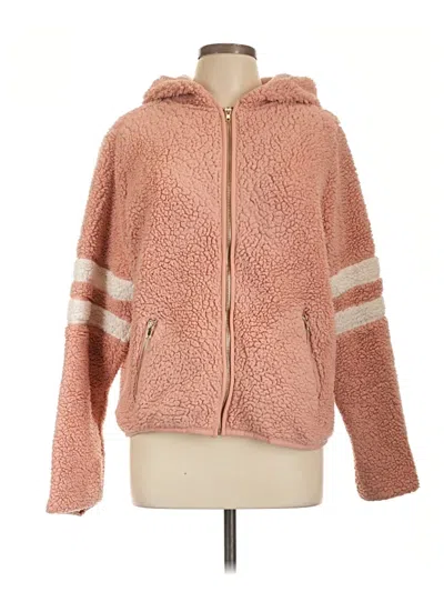 Pre-owned Forever 21 Zip Up Hoodie In Pink
