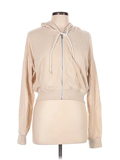 Pre-owned Forever 21 Zip Up Hoodie In Tan
