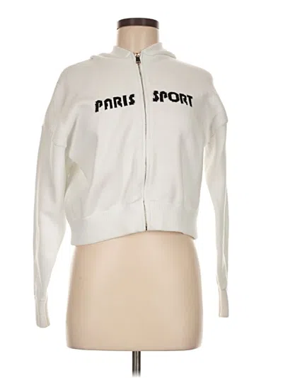 Pre-owned Forever 21 Zip Up Hoodie In White
