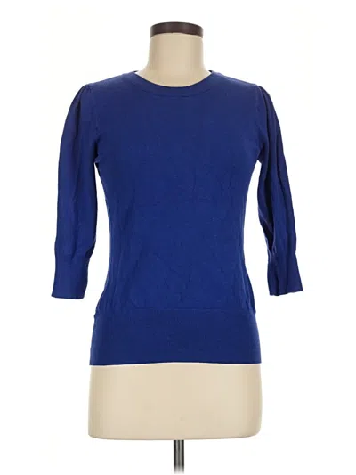 Pre-owned Forever 3/4 Sleeve Top Blue Boatneck Tops