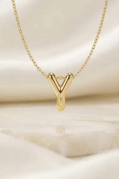 Forever & Always 14k Gold Letter Initial Pendant Necklace In Letter Y