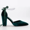 Forever & Always Shoes Women's Denise - Emerald Green Heels With Pearls