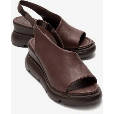 Forever & Always Shoes Agusto Leather Platform Sandal In Brown