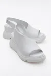 Forever & Always Shoes Agusto Leather Platform Sandal In White