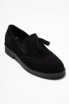 Forever & Always Shoes Alex Leather Tassel Loafers In Black