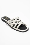 Forever & Always Shoes Alisha Leather Slide Sandal In Neutral