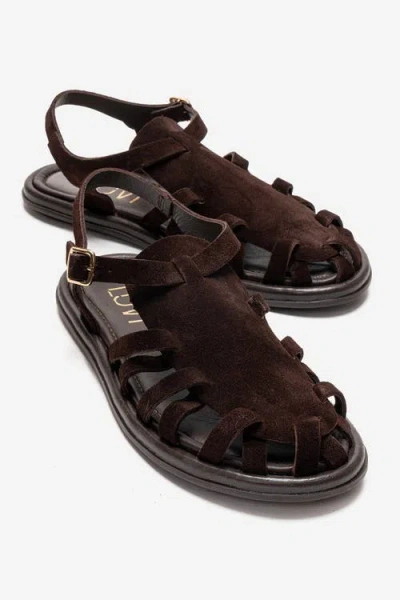 Forever & Always Shoes Alone Leather Gladiator Sandal In Brown