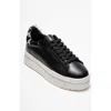 Forever & Always Shoes Anabel Leather Platform Sneakers In Black