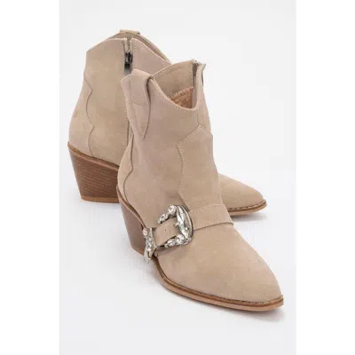 Forever & Always Shoes Any Leather Buckle Boot In Brown