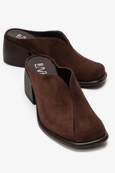 Forever & Always Shoes Ardent Leather Block Heel Mule In Brown