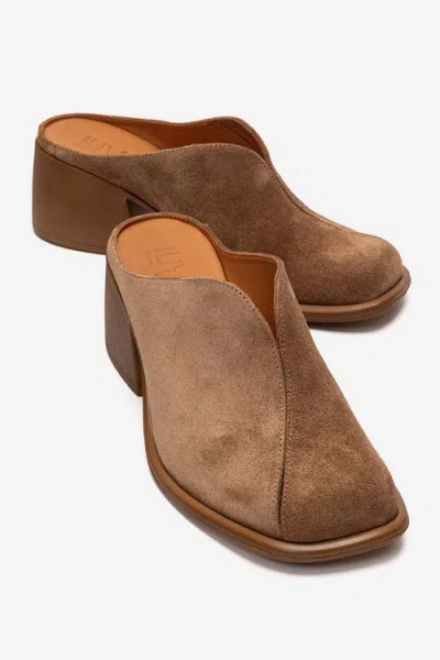 Forever & Always Shoes Ardent Leather Block Heel Mule In Brown