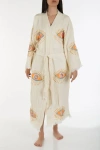 Forever & Always Shoes Aria Evil Eye Handmade Cotton Kimono In White