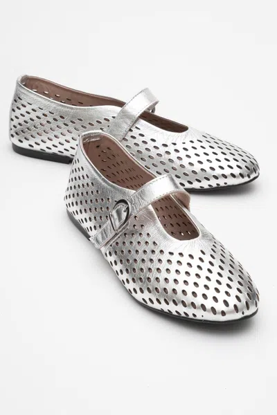 Forever & Always Shoes Arian Leather Ballet Flat (women) In Gray
