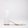 Forever & Always Shoes Athena Low Heel Sandals With Ribbon In Ivory