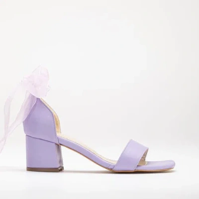 Forever & Always Shoes Athena Low Heel Sandals With Ribbon In Lilac