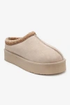 Forever & Always Shoes Avelia Leather Winter Slippers In Blue